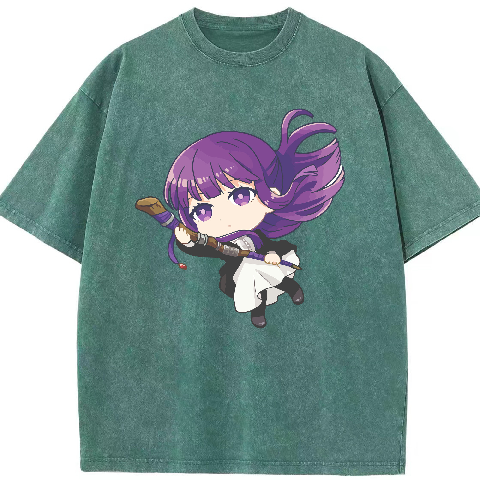 （画像用） 葬送のフリーレン Frieren 綿100% ヴィンテージ風 半袖Tシャツ（フロントプリント）